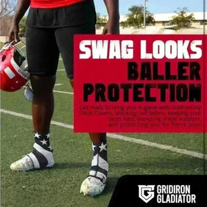 Gridiron Gladiator Cleat Covers - Football & Softball Spats - USA, Large NEW